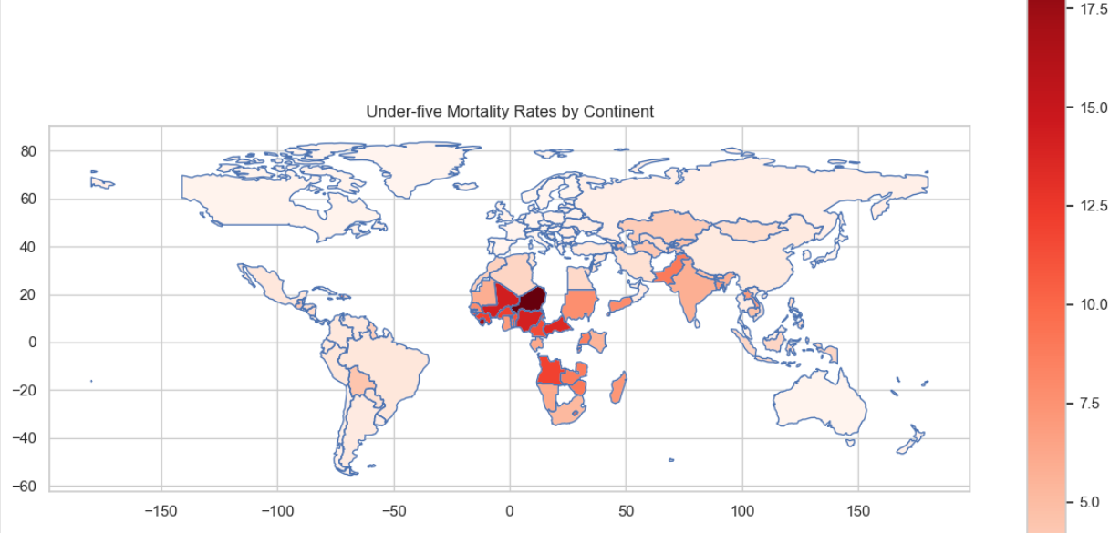 Africa child mortality choropleth map preview